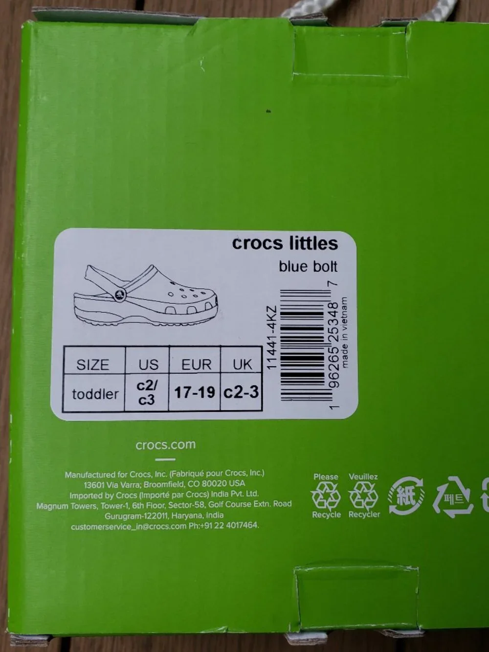 BNWT - IOB Crocs Little Clog - Blue Bolt (C2 - C3) CROCS